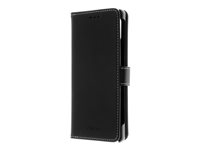 Insmat Exclusive - Flipomslag til mobiltelefon - ægte læder, termoplastisk polyuretan (TPU), karton+papir+aluminiumsfolie - sort - for Sony XPERIA 5 V 650-3211