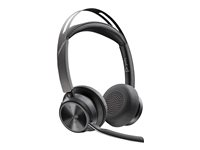 Poly Voyager Focus 2 - Headset - på øret - Bluetooth - trådløs - aktiv støjfjerning - USB-C via Bluetooth adapter - sort - Certified for Microsoft Teams, Zoom Certified 9T9J4AA#AC3