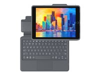 ZAGG Pro Keys with Trackpad - Tastatur og folio-kasse - bagbelyst - Bluetooth - Nordisk - sort/grå tastatur, sort/grå etui - for Apple 10.2-inch iPad (7. generation, 8. generation, 9. generation) 103407958