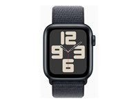 Apple Watch SE (GPS) - 2. generation - 40 mm - midnatsaluminium - smart ur med sportsløkke - blød dobbeltlagsnylon - blæk - håndledsstørrelse: 130-200 mm - 32 GB - Wi-Fi 4, Bluetooth - 26.4 g MXEA3QN/A
