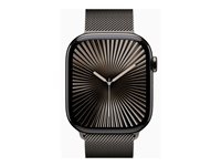 Apple Watch Series 10 (GPS + Cellular) - 46 mm - skifer titanium - smart ur med milanesisk løkke - rustfrit stålnet - skifer - båndstørrelse: S/M - 64 GB - LTE, Wi-Fi 4, UWB, Bluetooth - 4G - 41.7 g MC7R4QN/A