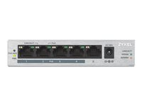 Zyxel GS1005HP - Switch - ikke administreret - 4 x 10/100/1000 (PoE+) + 1 x 10/100/1000 - væg-monterbar, desktop - PoE (60 W) GS1005HP-EU0101F