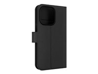 iFrogz Defence - Beskyttende kasse flipomslag til mobiltelefon - læder - sort - for Apple iPhone 15 Pro 302011838