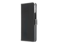Insmat Flip Case - Flipomslag til mobiltelefon - ægte læder, polyurethan, polykarbonat - sort - for Samsung Galaxy A41 650-2861
