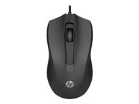 HP 105 - Mus - højre- og venstrehåndet - optisk - 3 knapper - kablet - USB-A - sort 822M9UT