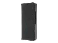 Insmat Exclusive - Flipomslag til mobiltelefon - ægte læder, papir, karton, aluminumfolie, termoplastisk polyuretan (TPU) - sort - for OnePlus 9 650-2950