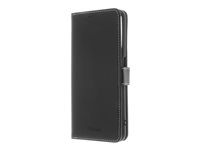 Insmat - Flipomslag til mobiltelefon - ægte læder, termoplastisk polyuretan (TPU), karton+papir+aluminiumsfolie, bomuldssyninger - sort - for OnePlus Nord CE 2 Lite 650-3082