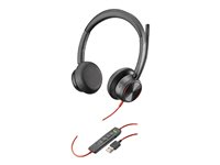 Poly Blackwire 8225 - Headset - på øret - kablet - aktiv støjfjerning - USB-A - sort - Zoom Certified 772K2AA