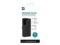 iFrogz Defence - Flipomslag til mobiltelefon - læder - sort, klar - for Samsung Galaxy S22 302009282