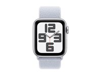 Apple Watch SE (GPS + Cellular) - 2. generation - 40 mm - sølvaluminium - smart ur med sportsløkke - blød dobbeltlagsnylon - blå sky - håndledsstørrelse: 130-200 mm - 32 GB - LTE, Wi-Fi 4, Bluetooth - 4G - 27.8 g MXGE3QN/A