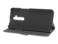 Insmat Exclusive Wallet - Flipomslag til mobiltelefon - polyurethan, polykarbonat, bomuld, bronze - sort - for OnePlus 7T Pro 650-2821