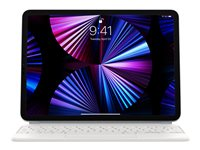 Apple Magic Keyboard - Tastatur og folio-kasse - med trackpad - bagbelyst - Apple Smart connector - QWERTY - Internationalt engelsk - hvid - for 10.9-inch iPad Air (4th generation, 5th generation); 11-inch iPad Air (M2, M3); 11-inch iPad Pro (1st generation, 2nd generation, 3rd generation, 4th generation) MJQJ3Z/A