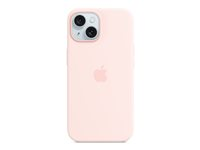 Apple - Bagsidecover til mobiltelefon - MagSafe-kompatibilitet - silicone - Lys pink - for iPhone 15 MT0U3ZM/A