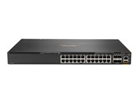 HPE Aruba 6300F - Switch - L3 - Administreret - 24 x 10/100/1000 + 4 x 1 Gigabit/10 Gigabit/25 Gigabit/50 Gigabit SFP56 (uplink/stacking) - front og side til ryg - monterbar på stativ JL668A
