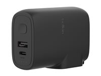 Belkin BoostCharge - Strømbank/strømadapter - 5000 mAh - 25 Watt - Fast Charge, PD 3.0 - 2 output-stikforbindelser (USB, 24 pin USB-C) - sort BPZ003BT1MBK-B6