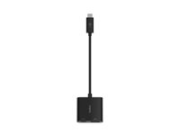 Belkin USB-C to HDMI + Charge Adapter - Videoadapter - 24 pin USB-C han til HDMI, USB-C (kun strøm) hun - sort - 4K support, USB Power Delivery (60W) AVC002BTBK