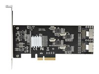 StarTech.com 8 Port SATA PCIe Card, PCI Express 6Gbps SATA Expansion Card with 4 Host Controllers, SATA PCIe Controller Card, PCI-e x4 Gen 2 to SATA III Adapter Card, Drive Cables Incl. - Windows/macOS/Linux (8P6G-PCIE-SATA-CARD) - Lagringskontrol - SATA 6Gb/s / SAS 6Gb/s - lavprofil - PCIe 2.0 x4 - sort 8P6G-PCIE-SATA-CARD