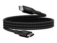 Belkin BoostCharge - USB-kabel - 24 pin USB-C (han) til 24 pin USB-C (han) - USB 2.0 - 1 m - op til 240 W strømforsyningssupport - sort CAB015BT1MBK