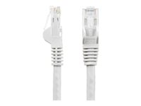 StarTech.com 100ft CAT6 Ethernet Cable, 10 Gigabit Snagless RJ45 650MHz 100W PoE Patch Cord, CAT 6 10GbE UTP Network Cable w/Strain Relief, White, Fluke Tested/Wiring is UL Certified/TIA - Category 6 - 24AWG (N6PATCH100WH) - Patchkabel - RJ-45 (han) til RJ-45 (han) - 30.5 m - UTP - CAT 6 - knastfri - hvid N6PATCH100WH