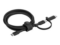 Belkin BoostCharge Pro 2-in-1 - USB-kabel - 24 pin USB-C (han) til 24 pin USB-C, Lightning (han) - USB 2.0 - 1.5 m - Fast Charging op til 60 W, op til 480 Mbps - sort CAC003HQ1.5MBK