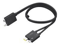 Lenovo Split Cable - Thunderbolt kabel - USB-C/strøm DC jackstik til 24 pin USB-C, Slim Tip - Thunderbolt 4 - 70 cm - sort - for ThinkCentre M75t Gen 2 11W5 4X91K16970