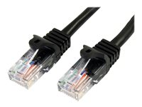 StarTech.com 2m Black Cat5e / Cat 5 Snagless Patch Cable - Patchkabel - RJ-45 (han) til RJ-45 (han) - 2 m - UTP - CAT 5e - formet, knastfri - sort 45PAT2MBK