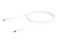 StarTech.com (1m) Durable White USB-C to Lightning Cable, Heavy Duty Rugged Aramid Fiber USB Type A to Lightning Charger/Sync Power Cord, Apple MFi Certified iPad/iPhone 12 Pro Max - iPhone 7/8/11/11 Pro - Lightning-kabel - Lightning han til 24 pin USB-C han - 1 m - hvid RUSBCLTMM1MW
