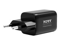PORT Connect - Strømforsyningsadapter - GaN-teknologi - 45 Watt - 3.4 A - PD, PD 3.0, QC 3.0 - 2 output-stikforbindelser (USB Type A, 24 pin USB-C) - Europa 900105-EU