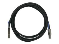 QNAP - SAS eksternt kabel - SAS 12Gbit/s - 36 pin 4x Mini SAS HD (SFF-8644) (han) til 36 pin 4x Mini SAS HD (SFF-8644) (han) - 3 m - sort - for QNAP QXP-1620S-B3616W CAB-SAS30M-8644