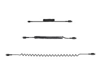 StarTech.com 50cm/20in USB C to Lightning Cable, MFi Certified, Coiled iPhone Charger Cable, Black, Durable and Flexible TPE Jacket Aramid Fiber, Heavy Duty Coil Charging Cable - Rugged USB Lightning Cable - Lightning-kabel - 24 pin USB-C han til Lightning han - 50 cm - sort - snoet RUSB2CLT50CMBC