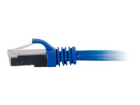 C2G Cat6a Booted Shielded (STP) Network Patch Cable - Patchkabel - RJ-45 (han) til RJ-45 (han) - 30 cm - STP - CAT 6a - formet, knastfri, strenget - blå 89926
