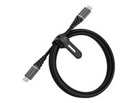 OtterBox Premium - USB-kabel - 24 pin USB-C (han) til 24 pin USB-C (han) - USB 2.0 - 3 A - 1 m - Power Delivery support - glamoursort 78-52677