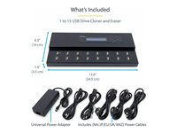 StarTech.com Standalone USB Duplicator - USB Duplicator and Eraser - USB 3.0, 2.0, 1.1 - 1:15 USB Flashdrive - USB Thumb Drive (USBDUPE115) - USB drev duplikator - 15 bays - TAA-kompatibel USBDUPE115