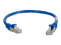 C2G Cat6a Booted Shielded (STP) Network Patch Cable - Patchkabel - RJ-45 (han) til RJ-45 (han) - 30 m - STP - CAT 6a - formet, knastfri, strenget - blå 89930