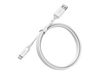 OtterBox Standard - USB-kabel - 24 pin USB-C (han) til USB (han) - USB 2.0 - 3 A - 1 m - skydrøm-hvid 78-52536