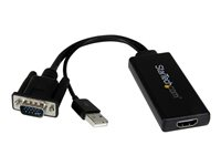 StarTech.com VGA to HDMI Adapter with USB Audio & Power - Portable VGA to HDMI Converter - 1080p - Adapterkabel - HD-15 (VGA), USB Type B han til HDMI hun - 26 cm - sort - USB-strøm, 1080p support, aktiv VGA2HDU