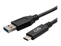 C2G 1.5ft USB-C to USB-A SuperSpeed USB 5Gbps Cable M/M - USB-kabel - USB Type A (han) til 24 pin USB-C (han) - USB 3.2 Gen 1 - 30 V - 3 A - 46 cm - formet - sort C2G28876
