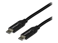 StarTech.com 2m 6ft USB C to USB C Cable - 5A PD - USB 2.0 USB-IF Certified - USB-kabel - 24 pin USB-C (han) lige til 24 pin USB-C (han) lige - Thunderbolt 3 / USB 2.0 / USB 3.0 / USB 3.1 - 5 A - 2 m - sort USB2C5C2M