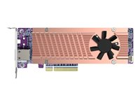QNAP QM2-2P410G1T - Lagringskontrol - M.2 - PCIe 4.0 x4 (NVMe) - lavprofil - PCIe 4.0 x8 - for QNAP TDS-h2489FU-4309Y-64, h2489FU-4314, h2489FU-4314-128, TS-h1290, TVS-h1288 QM2-2P410G1T