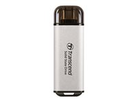 Transcend ESD300S - SSD - 512 GB - ekstern (bærbar) - USB 3.2 Gen 2x1 (USB-C stikforbindelse) - sølv TS512GESD300S