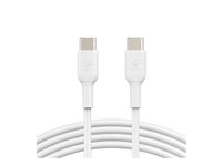 Belkin BoostCharge - USB-kabel - 24 pin USB-C (han) til 24 pin USB-C (han) - 1 m - hvid CAB003BT1MWH