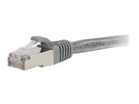 C2G Cat6a Booted Shielded (STP) Network Patch Cable - Patchkabel - RJ-45 (han) til RJ-45 (han) - 20 m - STP - CAT 6a - formet, knastfri, strenget - grå 89924