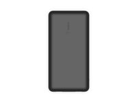 Belkin BoostCharge - Powerbank - 20000 mAh - 15 Watt - 3 A - 3 output-stikforbindelser (24 pin USB-C, 2 x USB) - på kabel: USB-C - sort BPB012BTBK