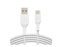 Belkin BoostCharge - USB-kabel - 24 pin USB-C (han) til USB (han) - 3 m - hvid CAB002BT3MWH