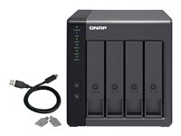 QNAP TR-004 - Harddisk-array - 0 TB - 4 bays (SATA-300) - USB 3.2 Gen 1 (ekstern) TR-004