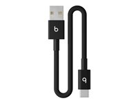 Beats - USB-kabel - USB (han) til 24 pin USB-C (han) - USB 2.0 - 20 cm - flettet kabel, reinforced design, USB Fast Charge (15W) - boltsort MEQL4ZM/A