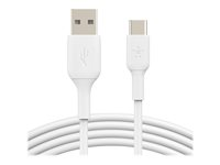 Belkin BoostCharge - USB-kabel - 24 pin USB-C (han) til USB (han) - 15 cm - hvid CAB001BT0MWH