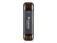Transcend ESD310C - SSD - 1 TB - ekstern (bærbar) - USB 3.2 Gen 2x1 (USB-C stikforbindelse) - sort TS1TESD310C