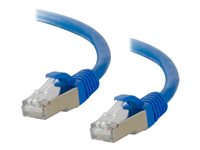 C2G Cat6a Booted Shielded (STP) Network Patch Cable - Patchkabel - RJ-45 (han) til RJ-45 (han) - 3 m - STP - CAT 6a - formet, knastfri, strenget - blå 89911