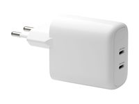dbramante1928 re-charge - Strømforsyningsadapter - 25 Watt - 2 output-stikforbindelser (24 pin USB-C) - hvid - Europa CH25EUWH7096